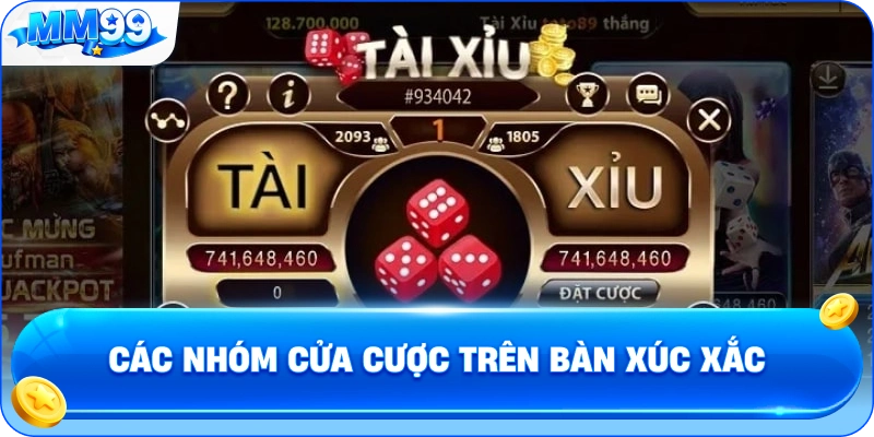 Các Nhóm Cửa Cược Trên Bàn Xúc Xắc