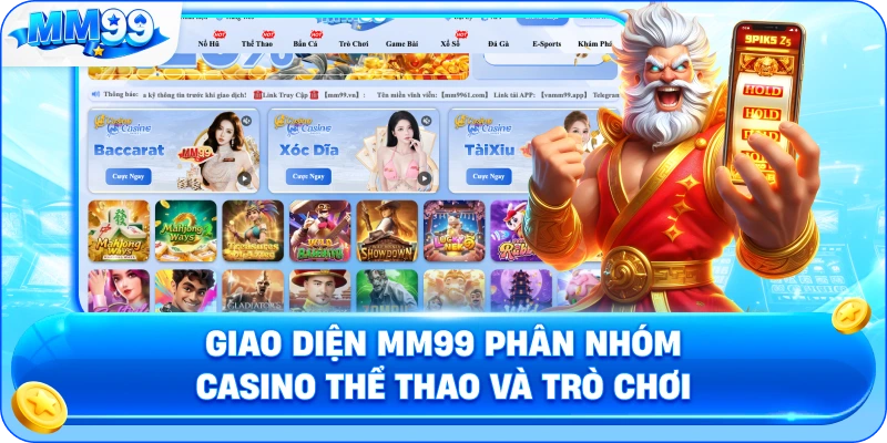 Giao Diện MM99 Phân Nhóm Casino Thể Thao Và Trò Chơi